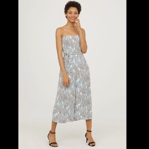 H&M Floral Strapless Jumpsuit